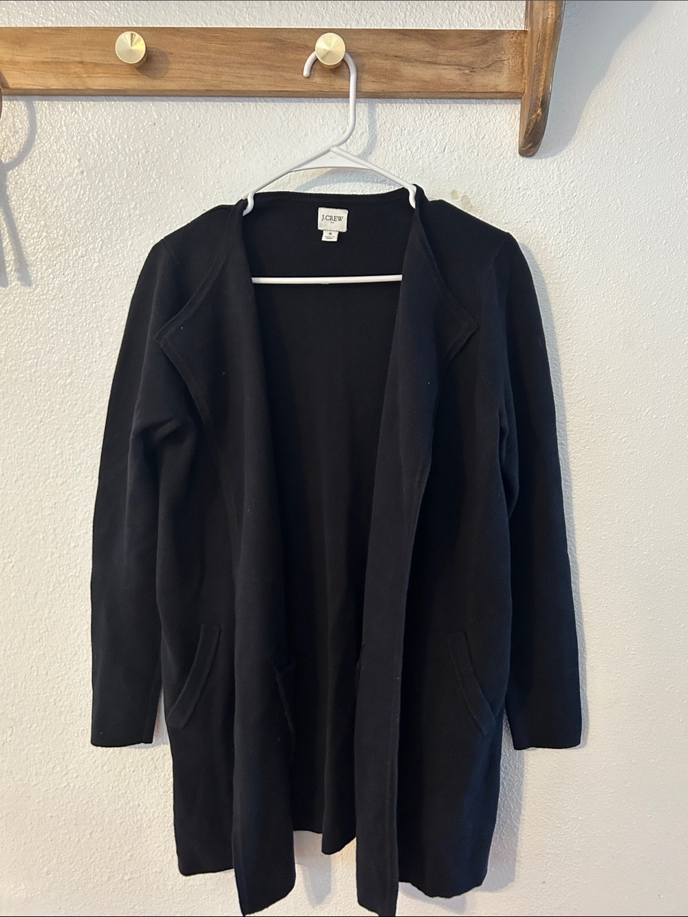J. Crew Black Long Cardigan Coatigan